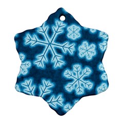 Snowflakes And Star Patterns Blue Frost Snowflake Ornament (two Sides) by artworkshop