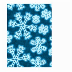 Snowflakes And Star Patterns Blue Frost Large Garden Flag (two Sides) by artworkshop