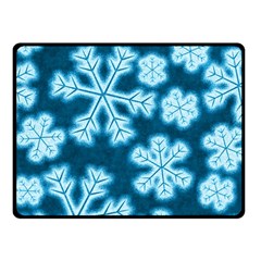 Snowflakes And Star Patterns Blue Frost Double Sided Fleece Blanket (small)  by artworkshop