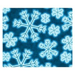 Snowflakes And Star Patterns Blue Frost Double Sided Flano Blanket (small)  by artworkshop