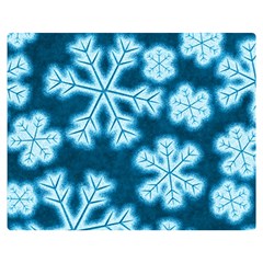 Snowflakes And Star Patterns Blue Frost Double Sided Flano Blanket (medium)  by artworkshop