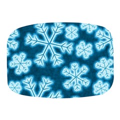 Snowflakes And Star Patterns Blue Frost Mini Square Pill Box by artworkshop