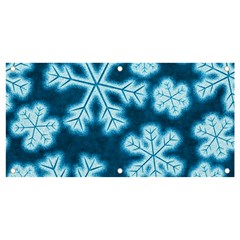 Snowflakes And Star Patterns Blue Frost Banner And Sign 4  X 2  by artworkshop