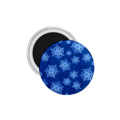 Snowflakes And Star Patterns Blue Snow 1 75  Magnets by artworkshop