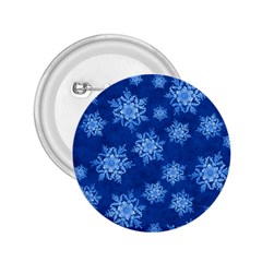 Snowflakes And Star Patterns Blue Snow 2 25  Buttons by artworkshop