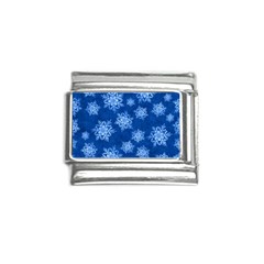 Snowflakes And Star Patterns Blue Snow Italian Charm (9mm) by artworkshop