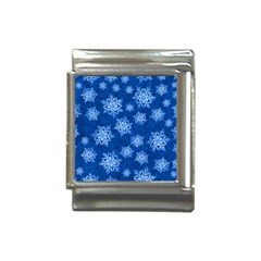 Snowflakes And Star Patterns Blue Snow Italian Charm (13mm) by artworkshop