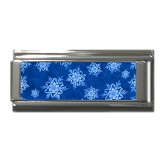 Snowflakes And Star Patterns Blue Snow Superlink Italian Charm (9mm) by artworkshop