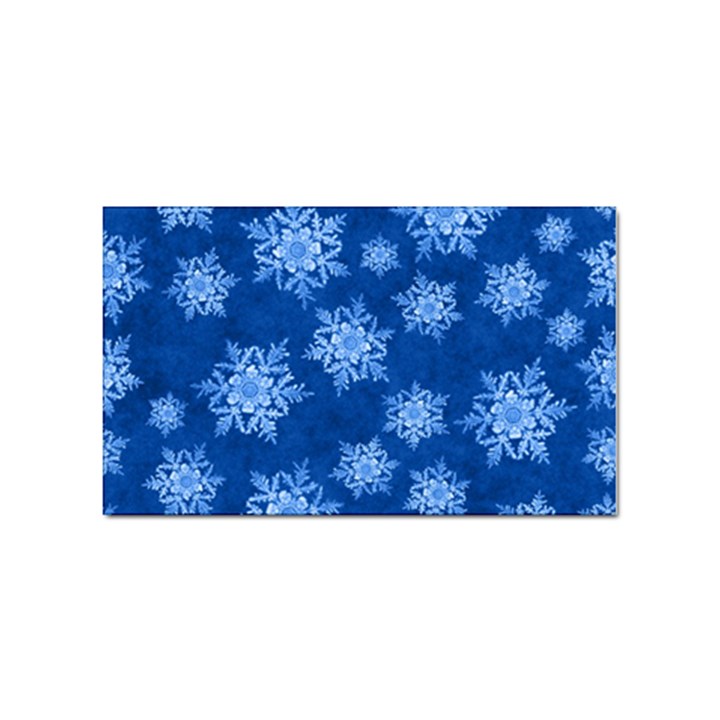 Snowflakes And Star Patterns Blue Snow Sticker Rectangular (10 pack)