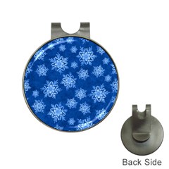 Snowflakes And Star Patterns Blue Snow Hat Clips With Golf Markers by artworkshop