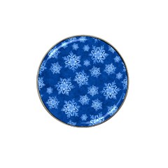 Snowflakes And Star Patterns Blue Snow Hat Clip Ball Marker by artworkshop