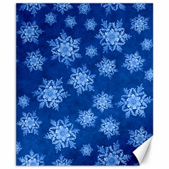 Snowflakes And Star Patterns Blue Snow Canvas 8  X 10  by artworkshop