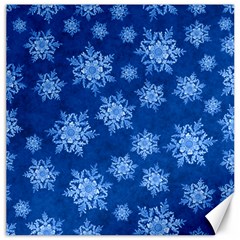 Snowflakes And Star Patterns Blue Snow Canvas 20  X 20  by artworkshop