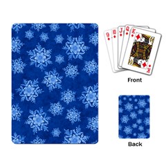 Snowflakes And Star Patterns Blue Snow Playing Cards Single Design (rectangle) by artworkshop