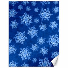 Snowflakes And Star Patterns Blue Snow Canvas 12  X 16  by artworkshop