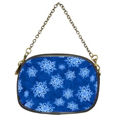 Snowflakes And Star Patterns Blue Snow Chain Purse (two Sides) by artworkshop