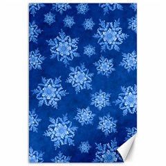 Snowflakes And Star Patterns Blue Snow Canvas 20  X 30  by artworkshop