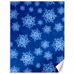 Snowflakes And Star Patterns Blue Snow Canvas 36  X 48  by artworkshop