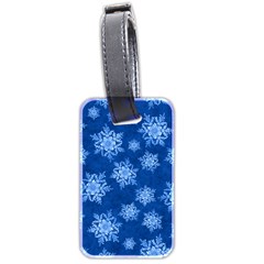 Snowflakes And Star Patterns Blue Snow Luggage Tag (two Sides)