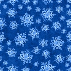 Snowflakes And Star Patterns Blue Snow Play Mat (square) by artworkshop