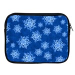 Snowflakes And Star Patterns Blue Snow Apple iPad 2/3/4 Zipper Cases Front