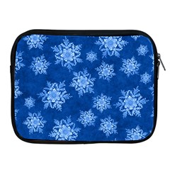 Snowflakes And Star Patterns Blue Snow Apple Ipad 2/3/4 Zipper Cases by artworkshop