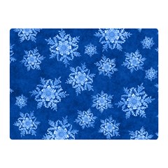 Snowflakes And Star Patterns Blue Snow Double Sided Flano Blanket (mini)  by artworkshop