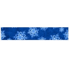 Snowflakes And Star Patterns Blue Snow Large Flano Scarf  by artworkshop