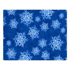 Snowflakes And Star Patterns Blue Snow Double Sided Flano Blanket (large)  by artworkshop