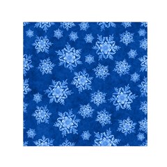 Snowflakes And Star Patterns Blue Snow Square Satin Scarf (30  X 30 ) by artworkshop