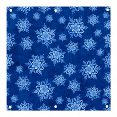 Snowflakes And Star Patterns Blue Snow Banner And Sign 3  X 3  by artworkshop