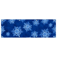 Snowflakes And Star Patterns Blue Snow Banner And Sign 9  X 3 