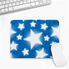 Snowflakes And Star Patterns Blue Stars Small Mousepad by artworkshop