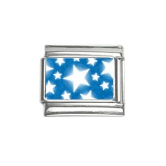 Snowflakes And Star Patterns Blue Stars Italian Charm (9mm) by artworkshop