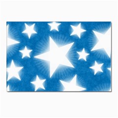 Snowflakes And Star Patterns Blue Stars Postcard 4 x 6  (pkg Of 10) by artworkshop