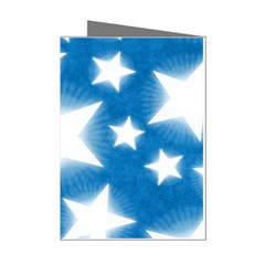 Snowflakes And Star Patterns Blue Stars Mini Greeting Cards (pkg Of 8) by artworkshop