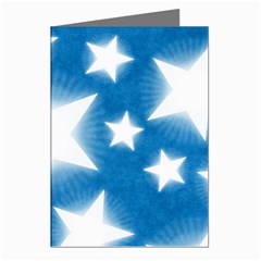 Snowflakes And Star Patterns Blue Stars Greeting Cards (pkg Of 8)