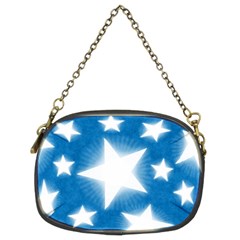 Snowflakes And Star Patterns Blue Stars Chain Purse (two Sides) by artworkshop