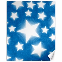 Snowflakes And Star Patterns Blue Stars Canvas 11  X 14  by artworkshop