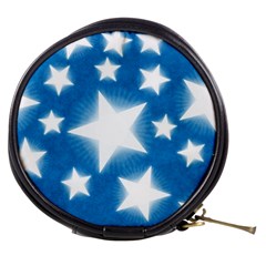 Snowflakes And Star Patterns Blue Stars Mini Makeup Bag by artworkshop