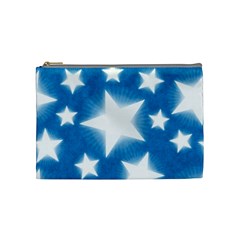 Snowflakes And Star Patterns Blue Stars Cosmetic Bag (medium) by artworkshop