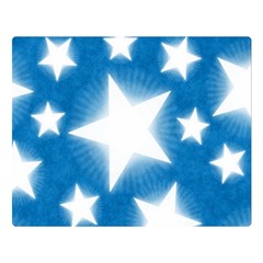 Snowflakes And Star Patterns Blue Stars Double Sided Flano Blanket (large)  by artworkshop