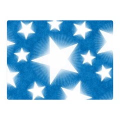 Snowflakes And Star Patterns Blue Stars Double Sided Flano Blanket (mini)  by artworkshop