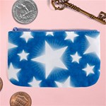 Snowflakes And Star Patterns Blue Stars Large Coin Purse Front