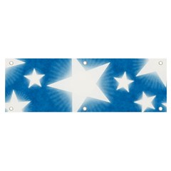 Snowflakes And Star Patterns Blue Stars Banner And Sign 6  X 2  by artworkshop