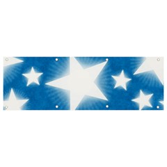 Snowflakes And Star Patterns Blue Stars Banner And Sign 9  X 3 