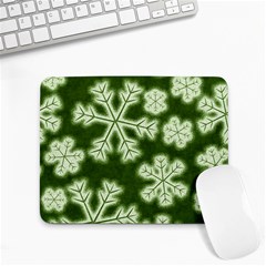 Snowflakes And Star Patterns Green Frost Small Mousepad by artworkshop