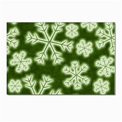 Snowflakes And Star Patterns Green Frost Postcard 4 x 6  (pkg Of 10) by artworkshop