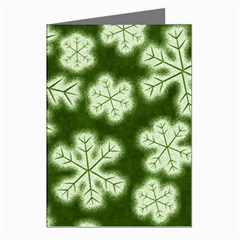 Snowflakes And Star Patterns Green Frost Greeting Cards (pkg Of 8) by artworkshop