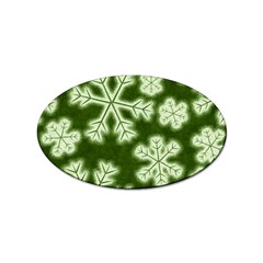 Snowflakes And Star Patterns Green Frost Sticker Oval (100 Pack) by artworkshop